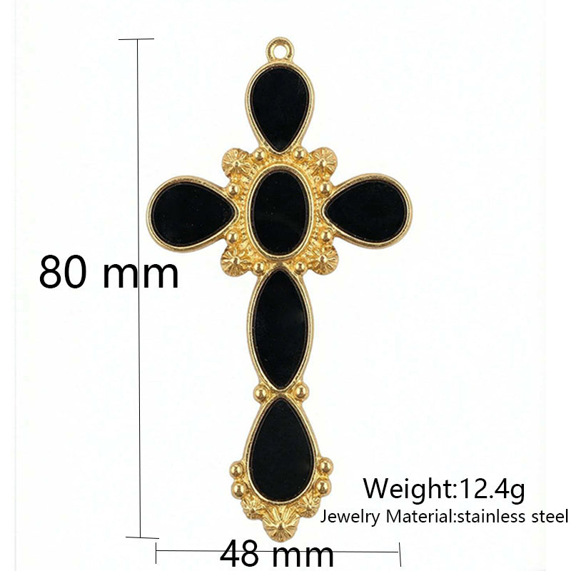 Stainless Steel Pendant With Zircon And Oil Dripping