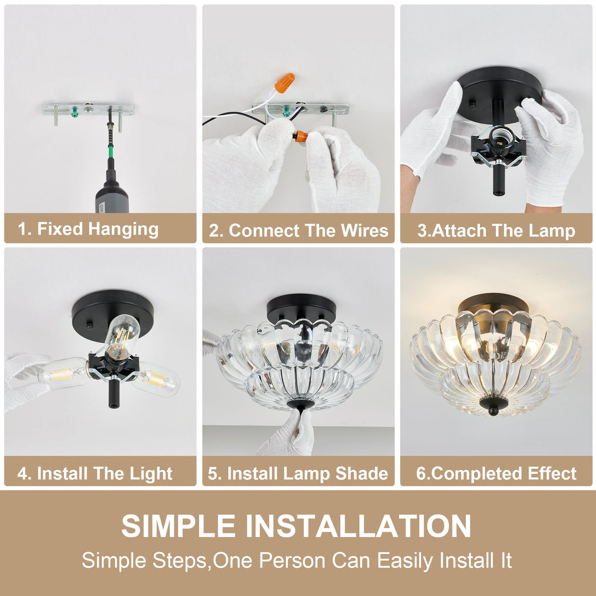 Smoky Semi Flush Mount Ceiling Light