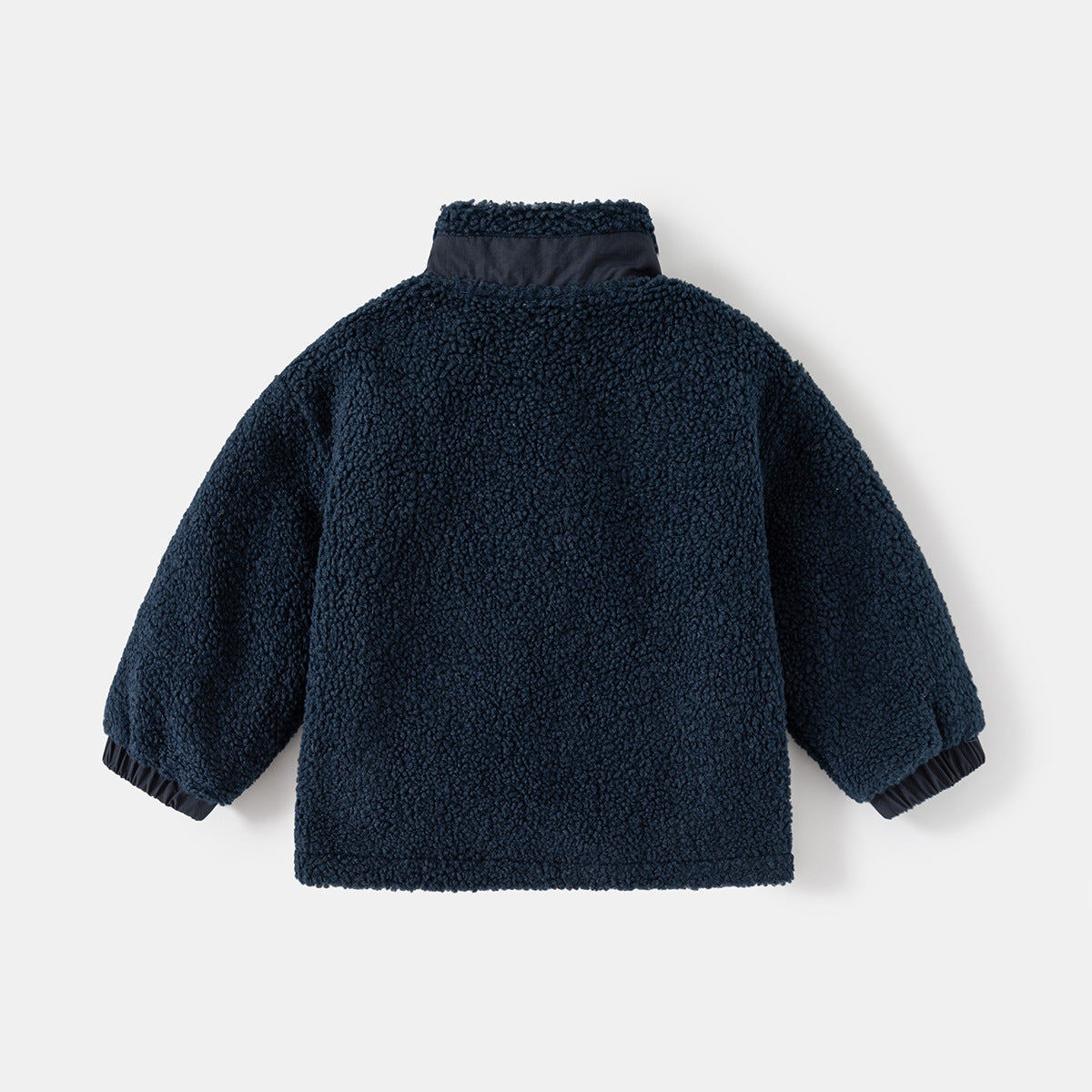 Boys' Thickening Coat Fleece Stand Collar Stitching