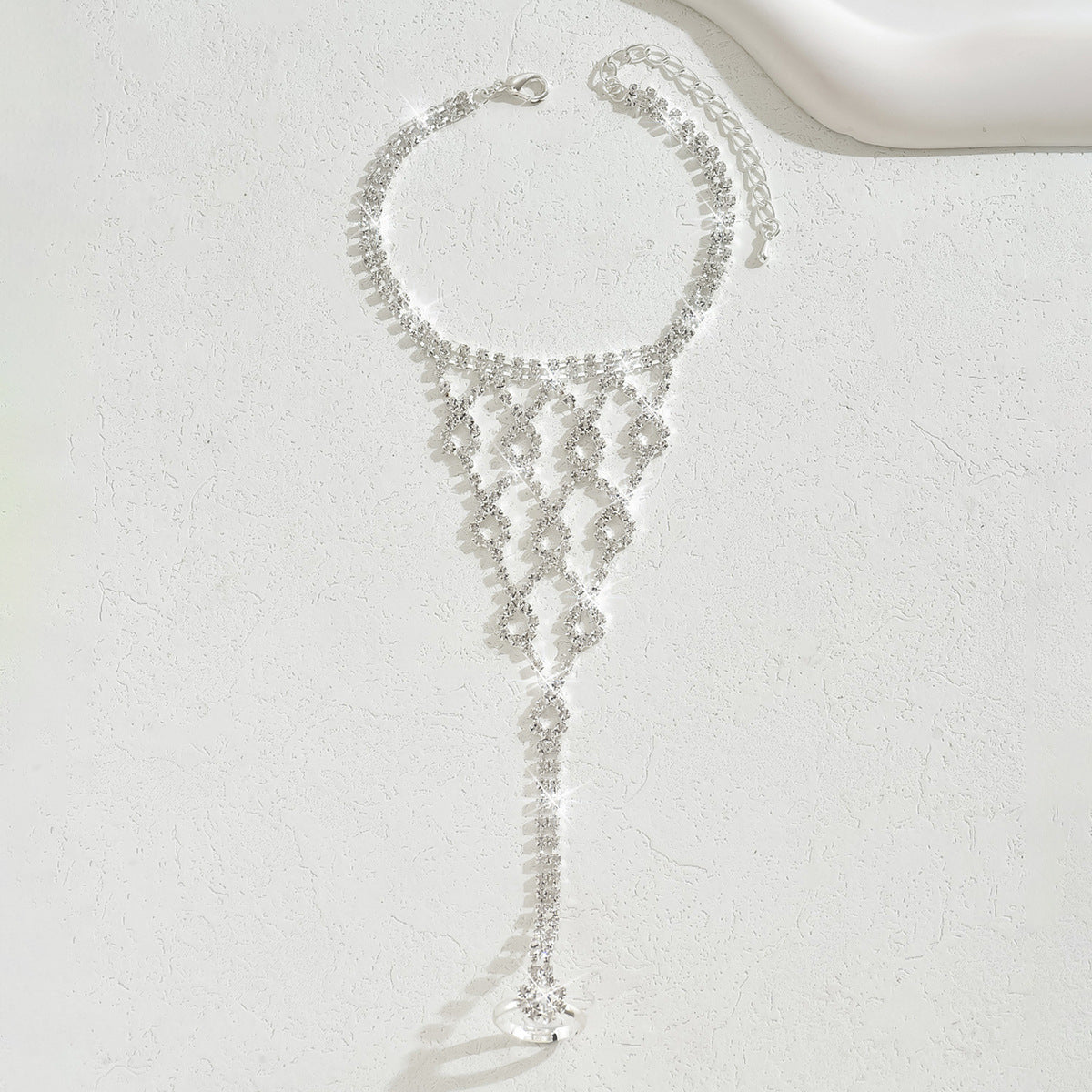 Cross-Border New Style Crystal Zircon Geometric Anklet, Fashionable, Light Luxury, High Aesthetic Value, Seaside Vacation Style Foot Jewelry Wholesale