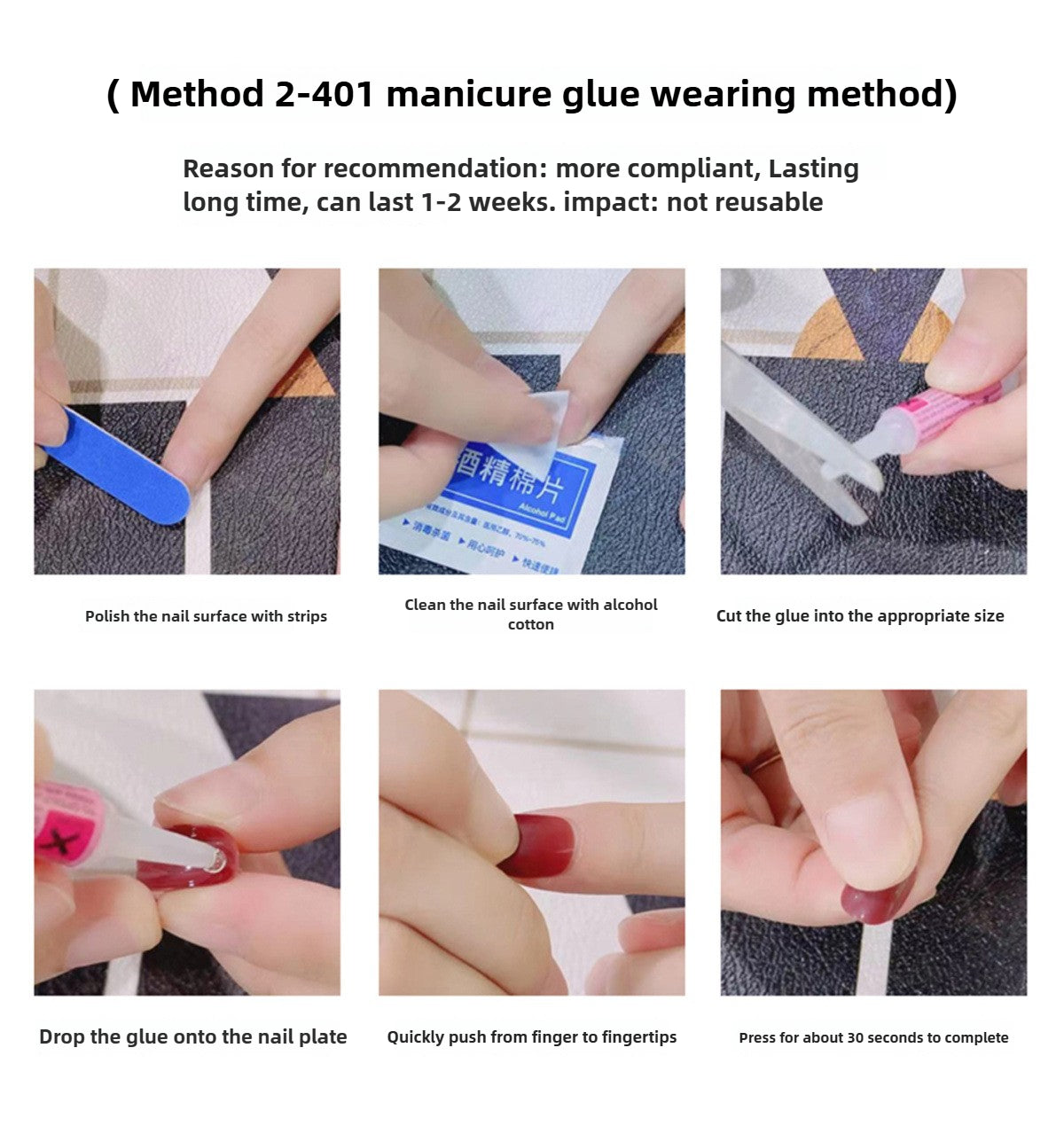 1034- Handmade press on nails fake nails removable