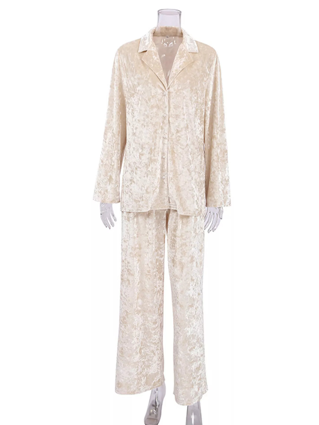 Velvet Long Sleeve Top and Pants Lounge Set