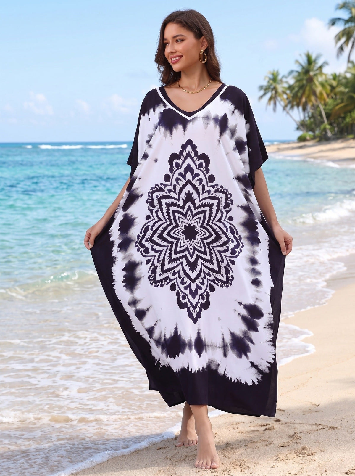 Kaftan Dresses For Women Bathing Suit Cover Up Caftan Maxi Beach Dresses