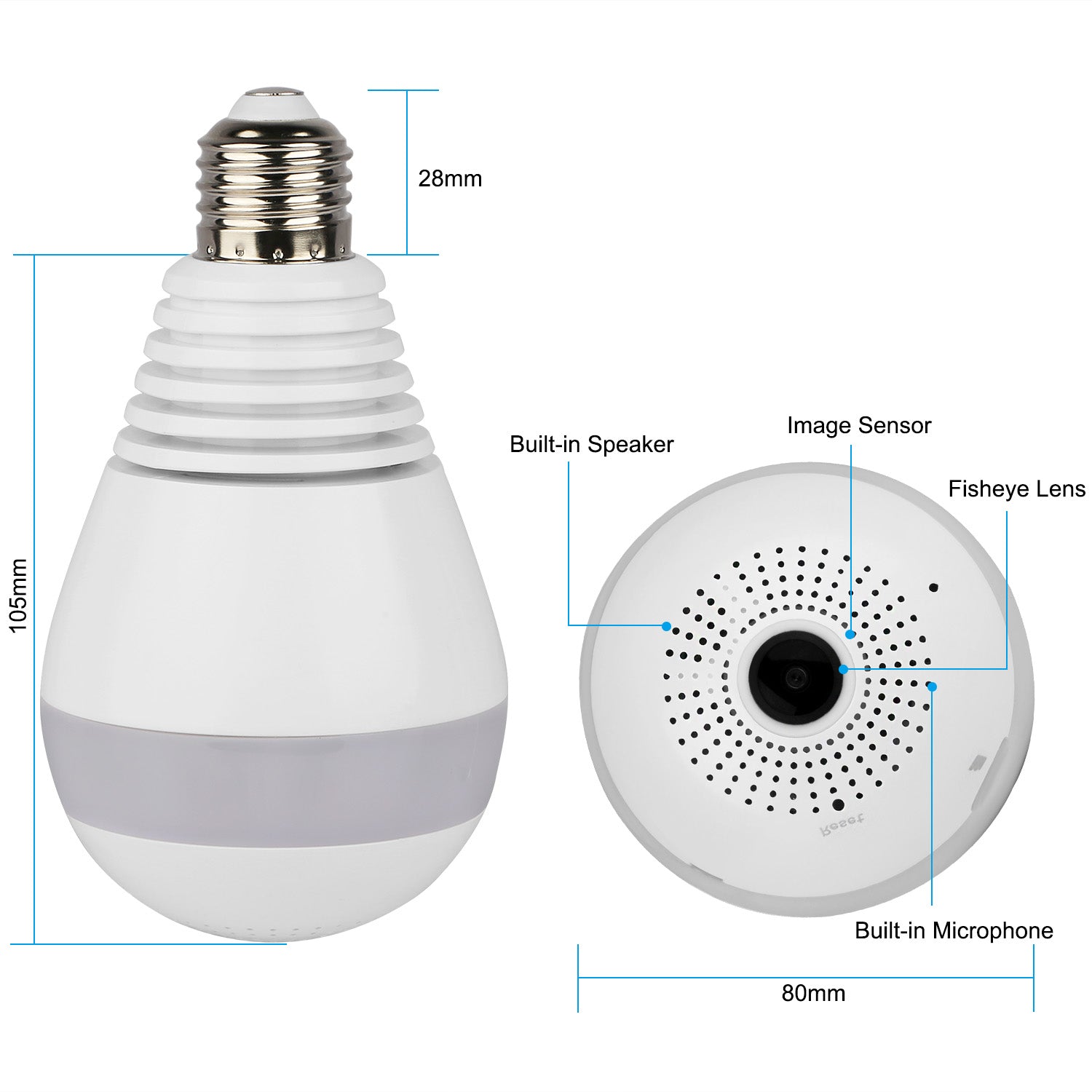 Light Bulb WiFi Camera for Home Security