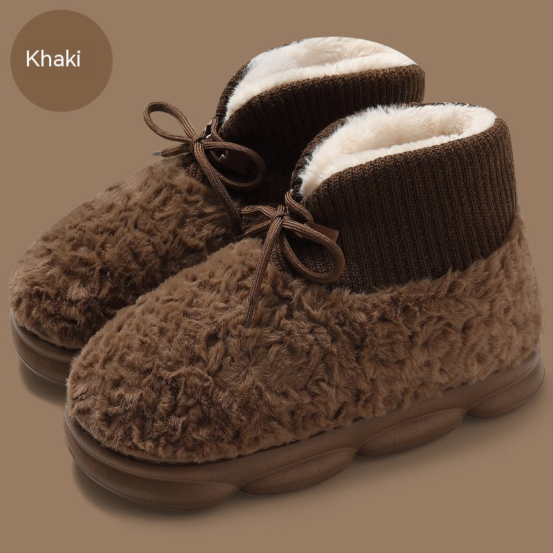 Snow Boots Outer Wear Plush Cotton-padded Shoes Poop Feeling Winter Home Non-slip