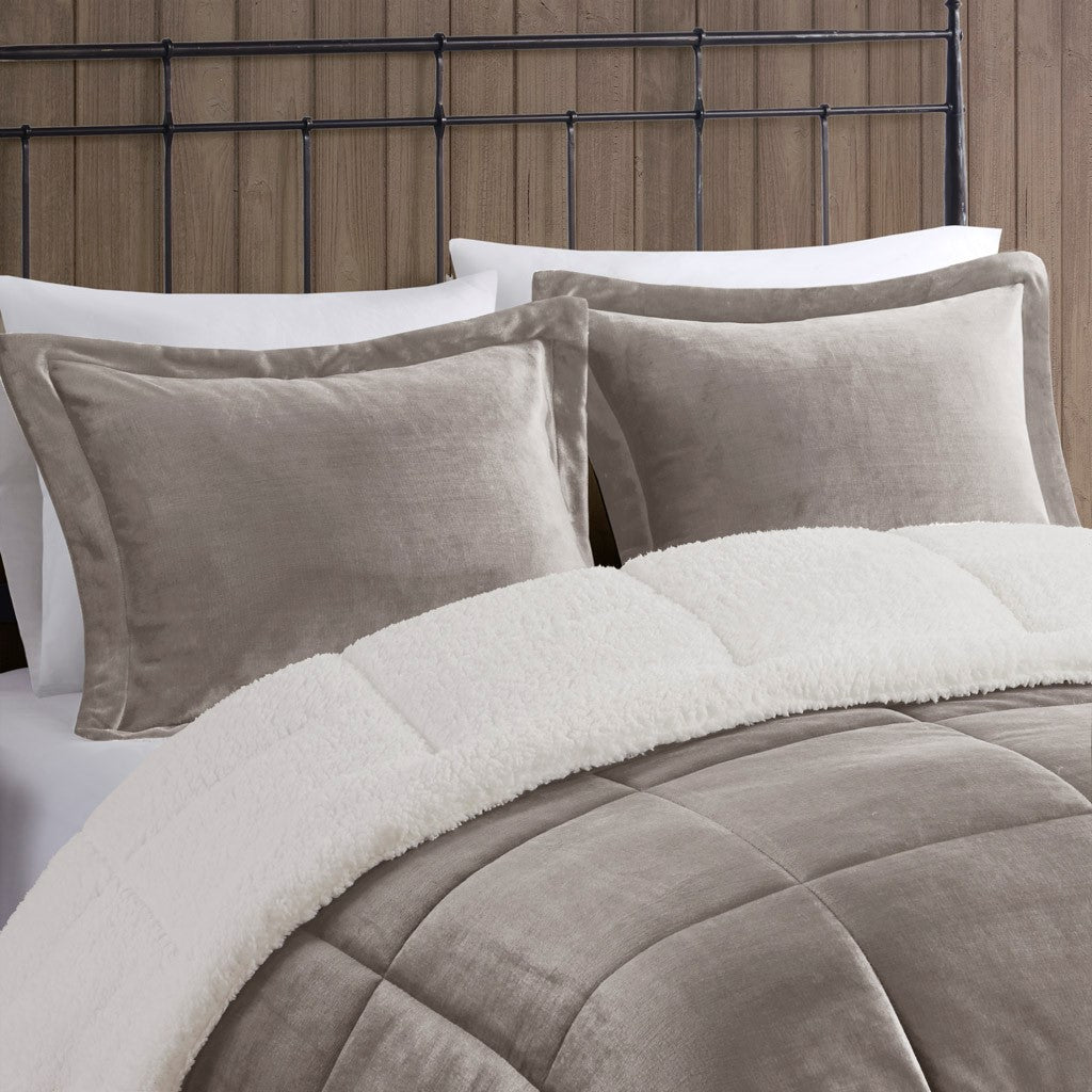 King Plush to Sherpa Down Alternative Comforter Set