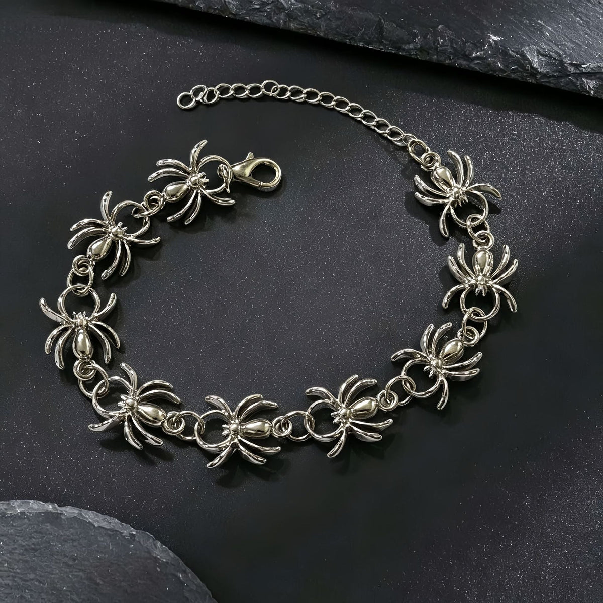 Men Gothic Spider Bracelet, Hip Hop Streetwear Niche High Grade Minimalist Trendy Influencer Hand Jewelry