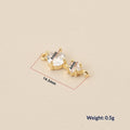 Copper-plated 18k Gold Double Hoop Earring Zircon Accessories