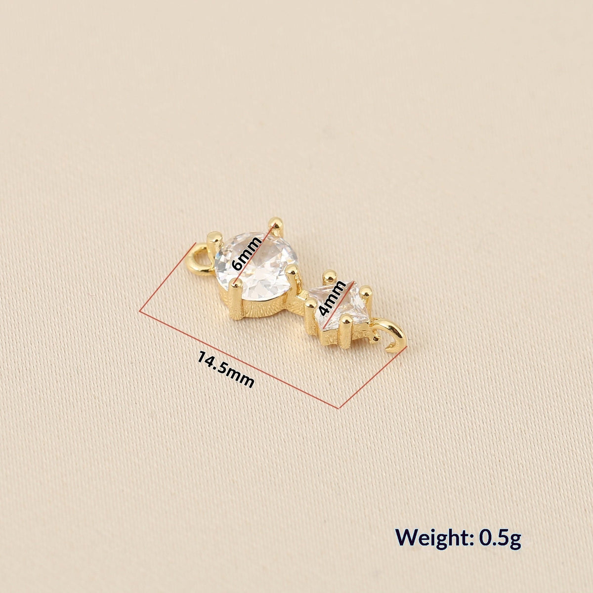 Copper-plated 18k Gold Double Hoop Earring Zircon Accessories
