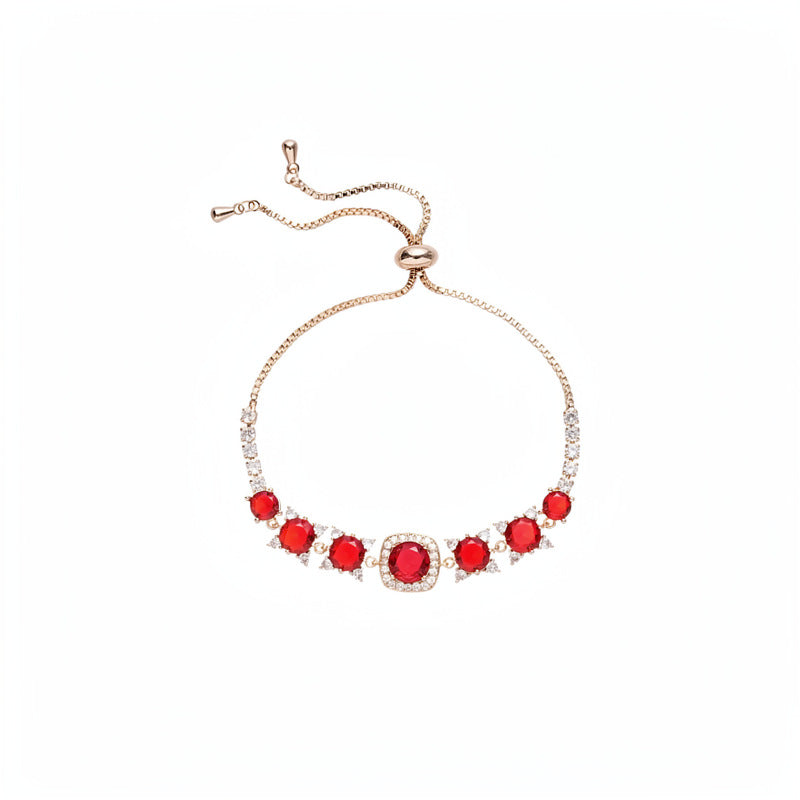 Square Round Cubic Zirconia Tennis Bracelet Women Wrist Jewelry For Daily Dating Banquet Party Occasions