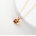 Silver Plated K Gold Pomegranate Necklace Ladies Retro