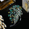 Multicolor Hollow-Out Leaf Brooch For WomenElegant And Striking