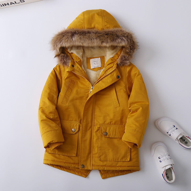 Fleece-lined Thickened Boys Cotton-padded Cotton Wadded Jacket