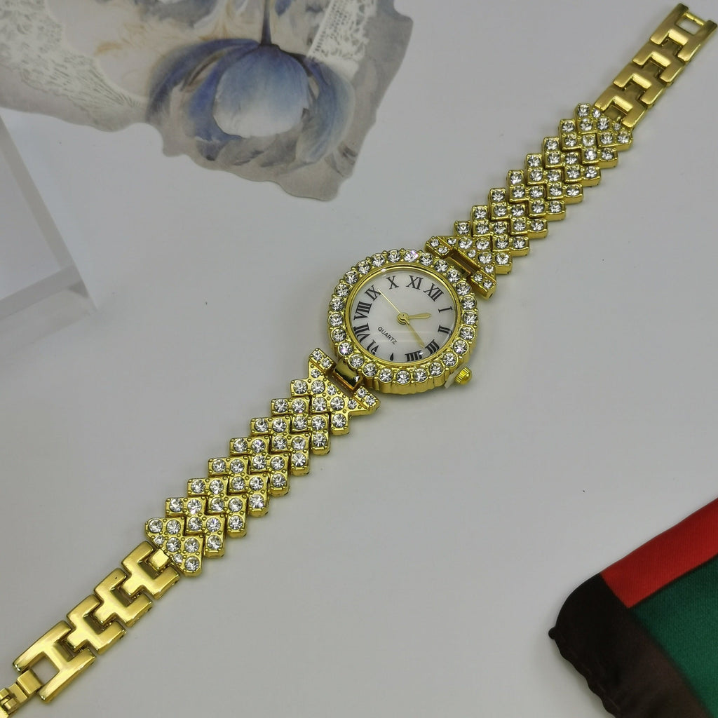 Fashion Business Versatile Diamond-studded Starry Sky Quartz Watch Bracelet For Women