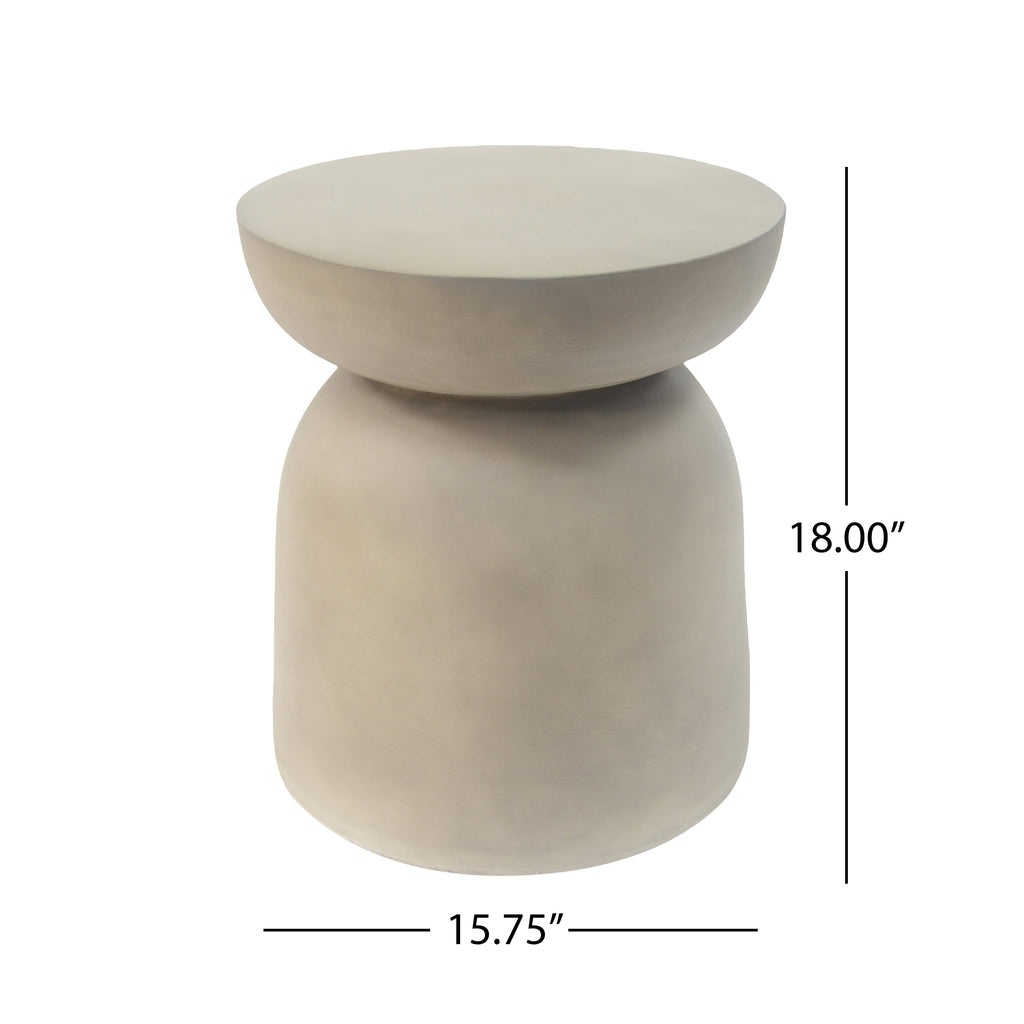 Outdoor Round Top MGO Drum Side/End Table