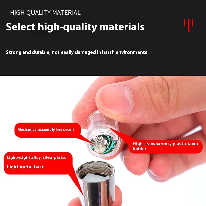 Bicycle Air Nozzle Lamp Round Head Photosensitive Vibration-sensing
