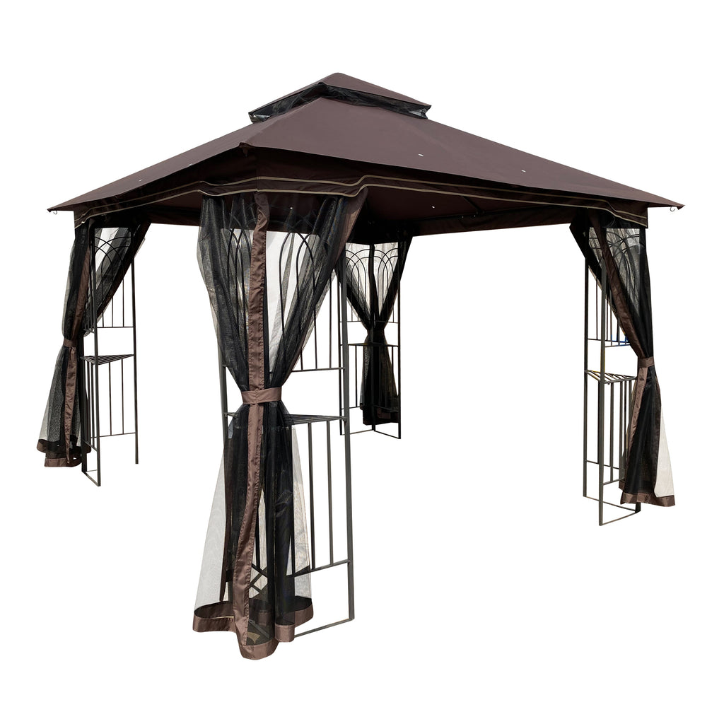 10x10 Outdoor Patio Gazebo Canopy Tent with Ventilated Double Roof
