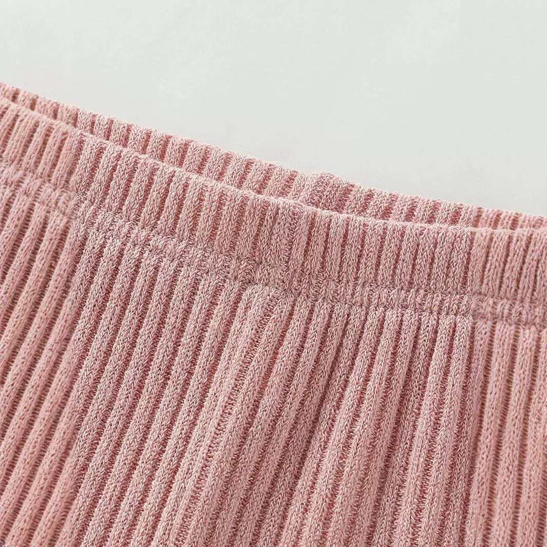 Girls' Knitted Cotton Leggings Warm-keeping Pants Long Pants Straight-leg Pants