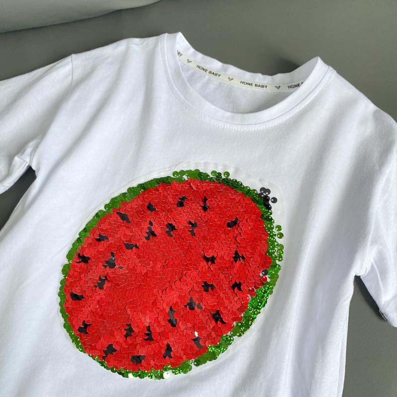 Sequined Watermelon Children's Cotton Color-changing T-Shirt