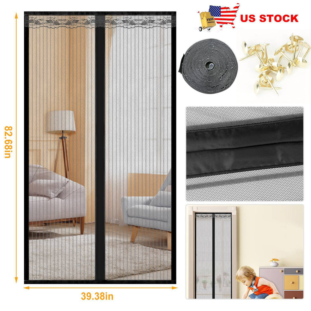 Magnetic Mesh Curtain for Door with Seamless Magnets