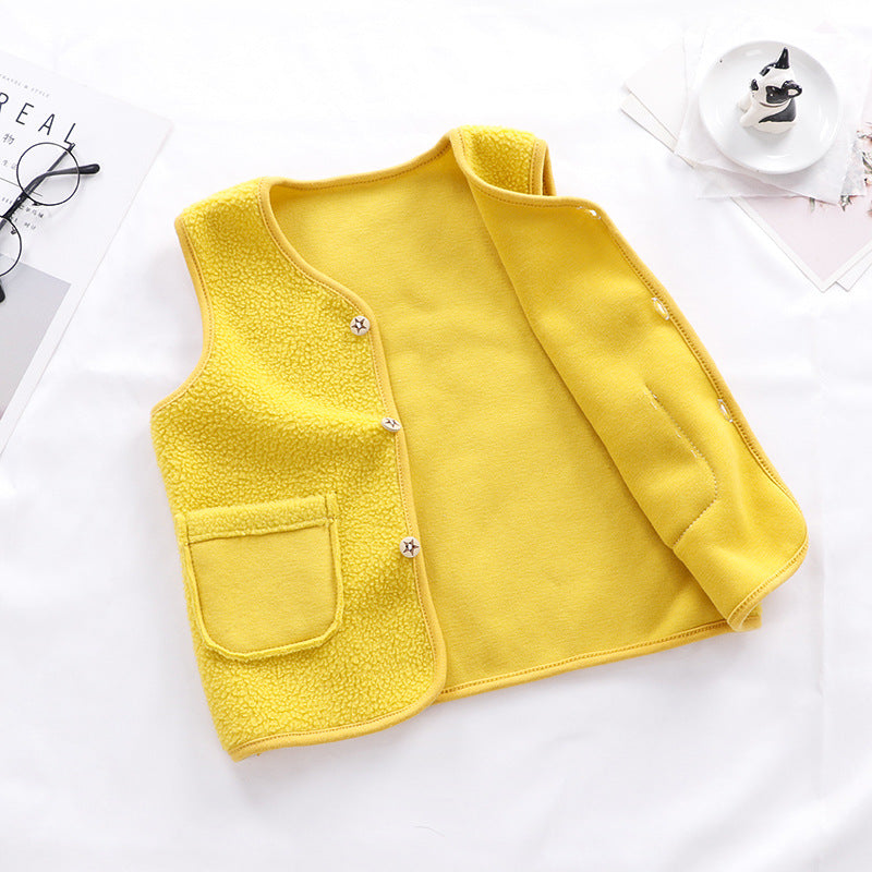 Padded Upper Cardigan To Keep Warm Children's Vest