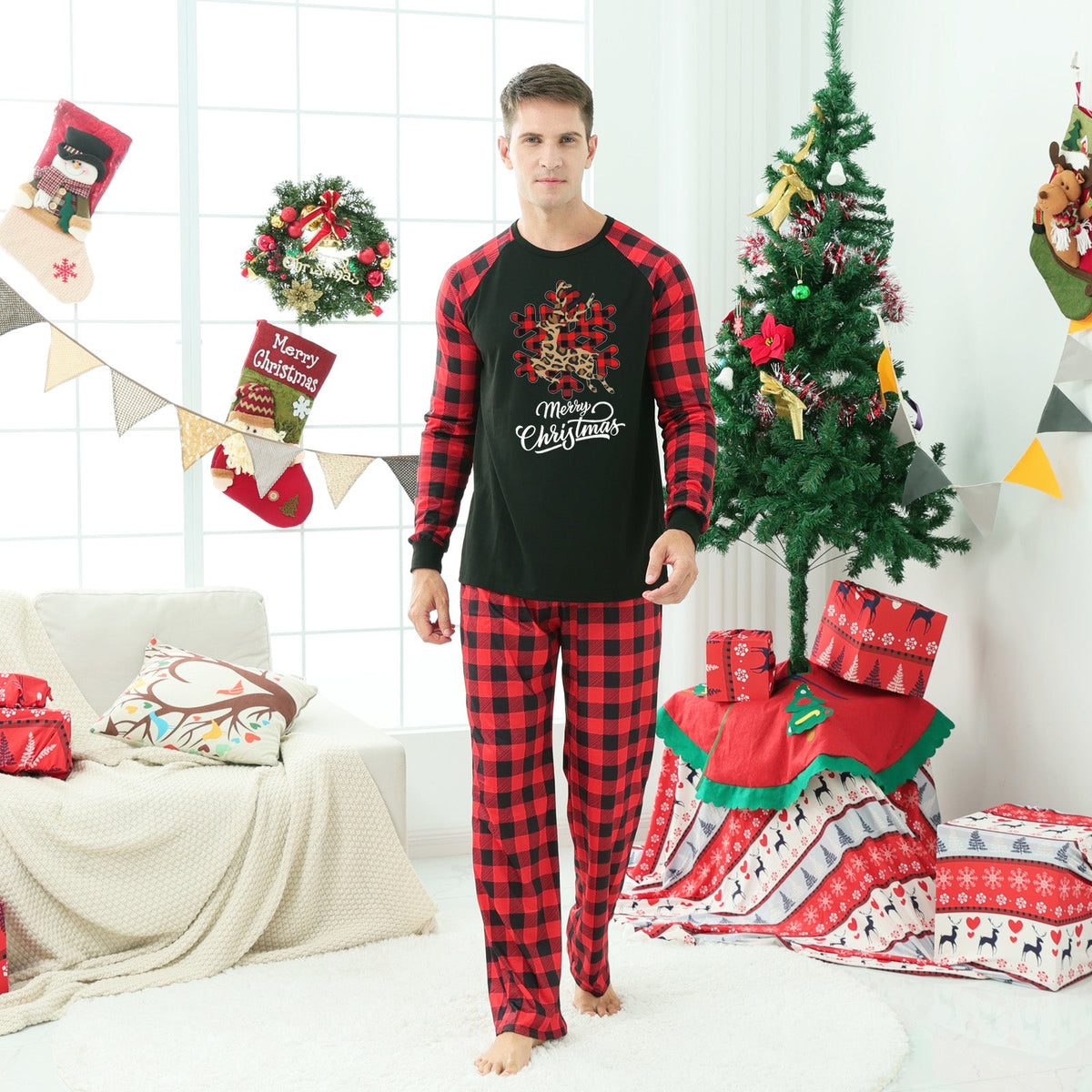 Christmas Parent-child Homewear Clothes Pajamas Suit
