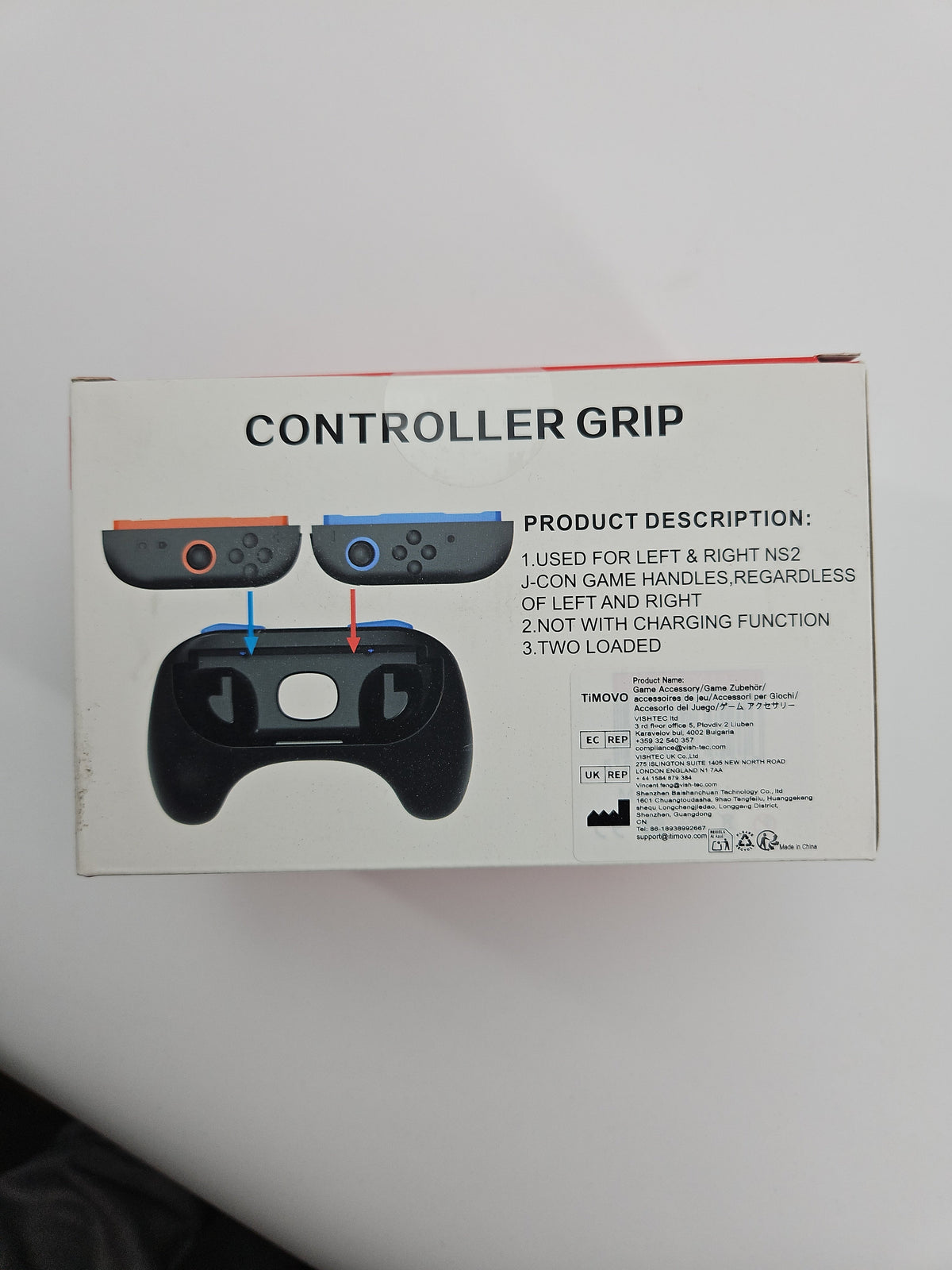 TiMOVO Nintendo Switch 2 Joy-Con Controller Grips, Black, 2-Pack