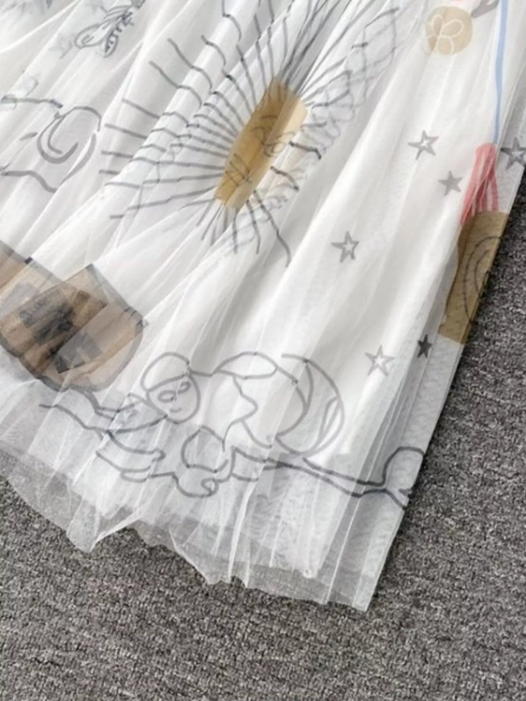 Printed Tulle Skirt