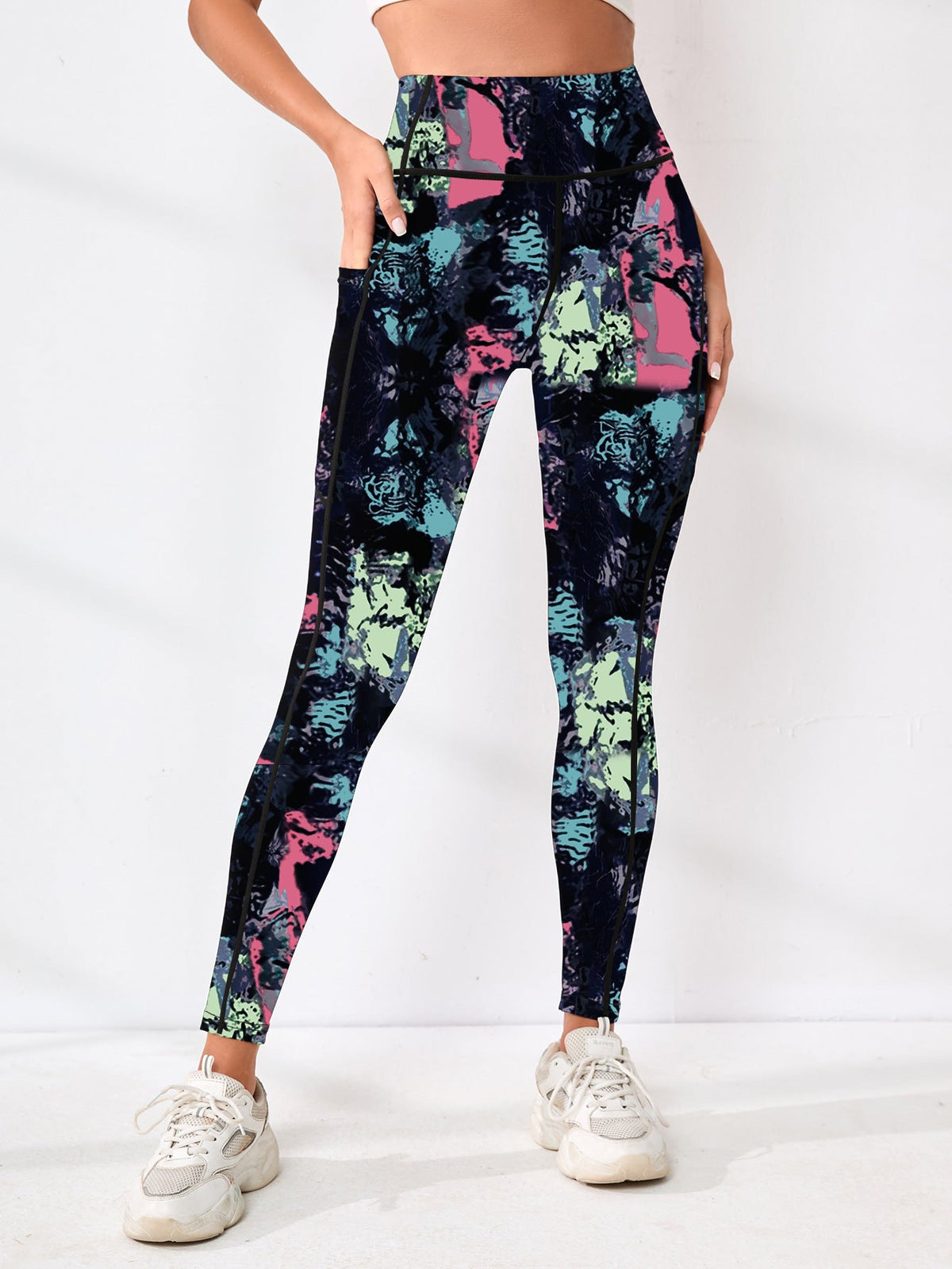 Cross-Border Yoga Pants Hot-Selling High-Waisted Leggings Fitness European And American Digital Print Butt-Lifting Slim-Fit Outdoor Sports Pants For Women