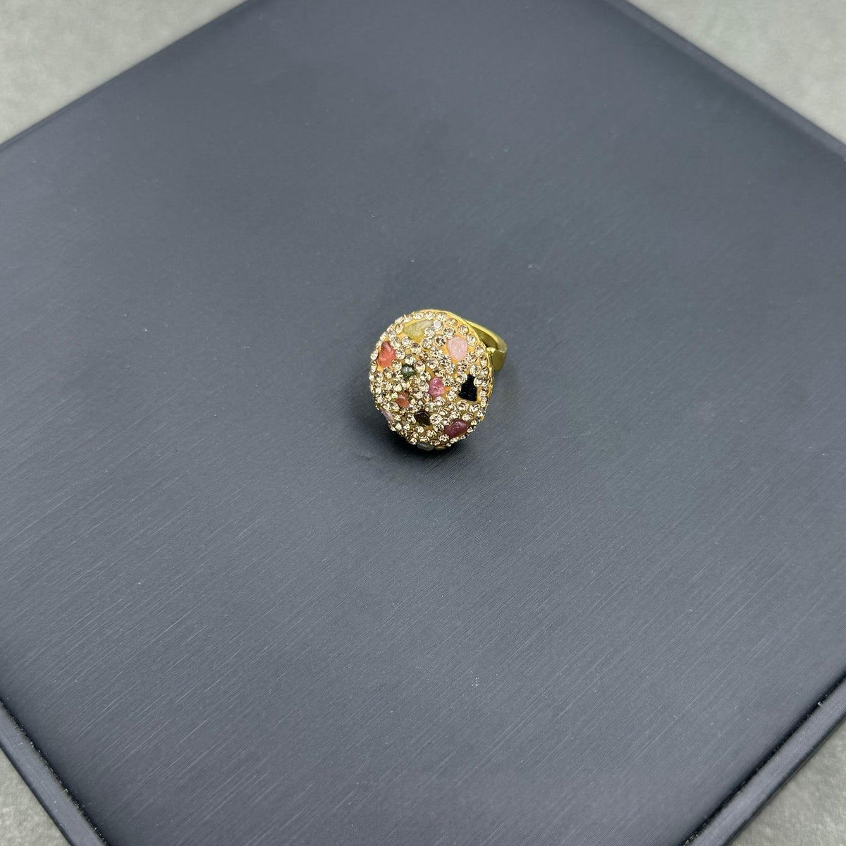 Natural Tourmaline Raw Stone Ring For Women