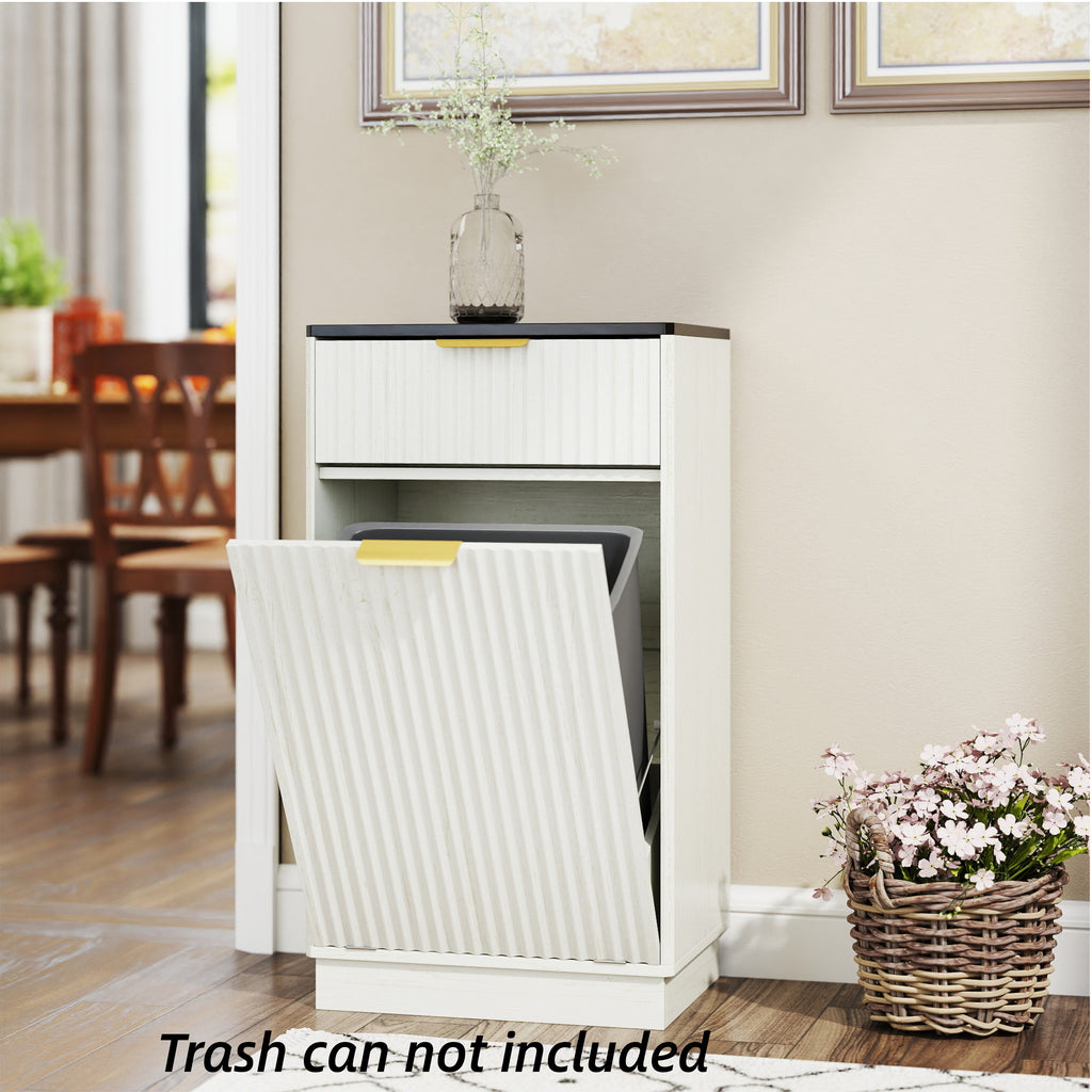10-Gallon Woodgrain Tilt-Out Trash Can Cabinet