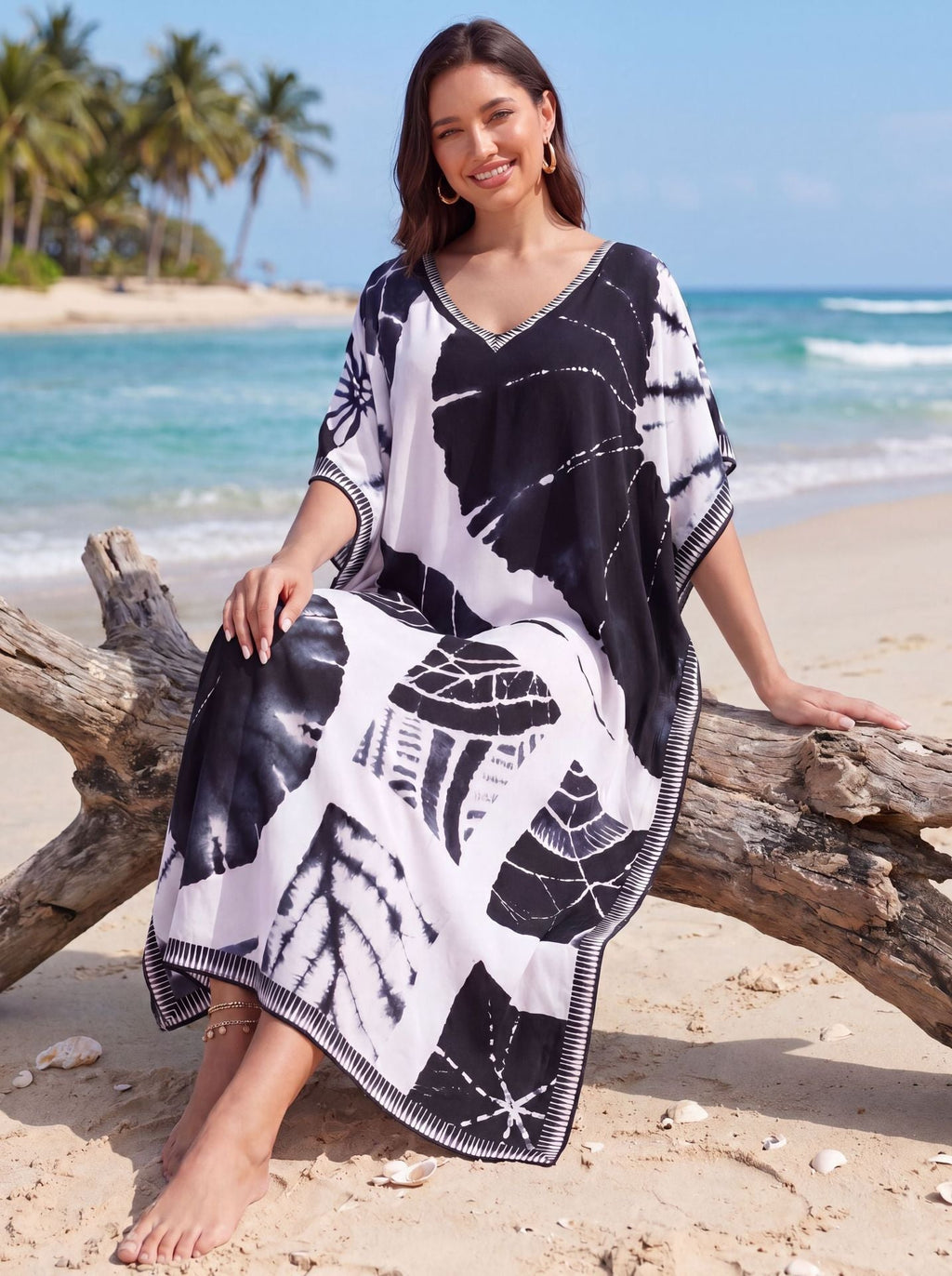 Long Bathing Suit Cover Ups For Women Beach Kaftan Dress Resort Wear