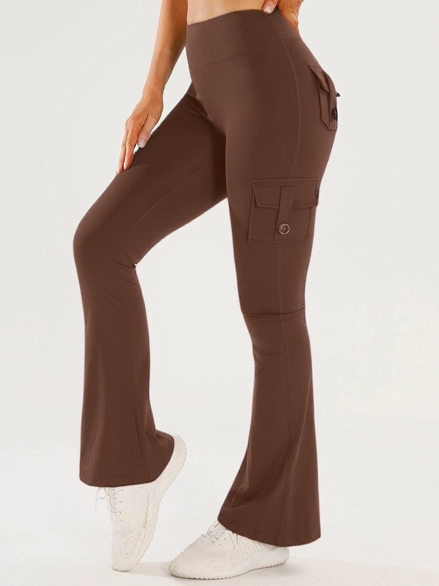 Cross-Border Yoga Tight-Fitting Yoga Pants Outdoor Sports Fitness Multi-Pocket Yoga Long Pants Flared Pants Cargo Pants For Women