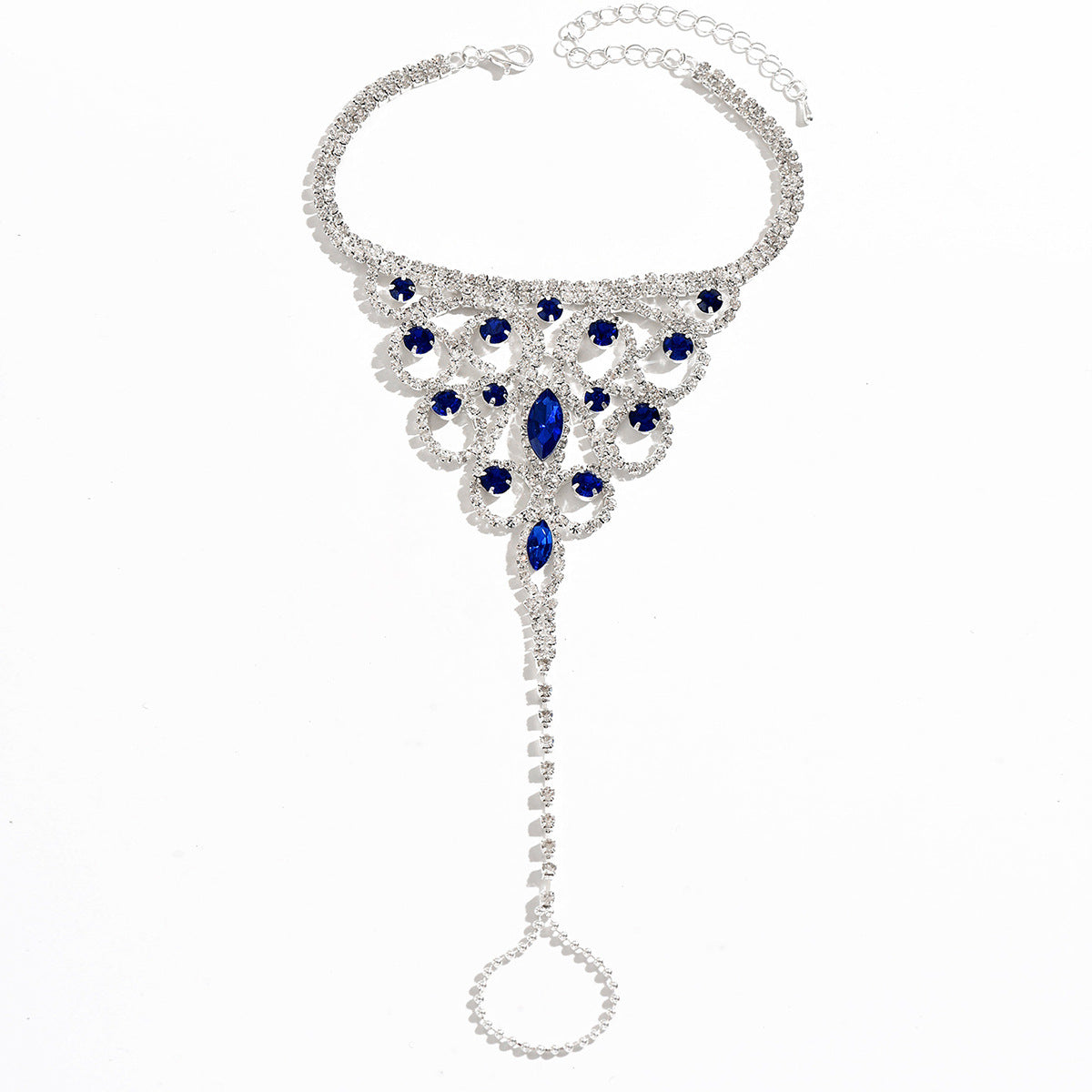 Cross-Border New Style Eco-Friendly Hollow Rhinestone Flower Anklet Fashion Summer Beach Vacation Style Foot Accessories Wholesale