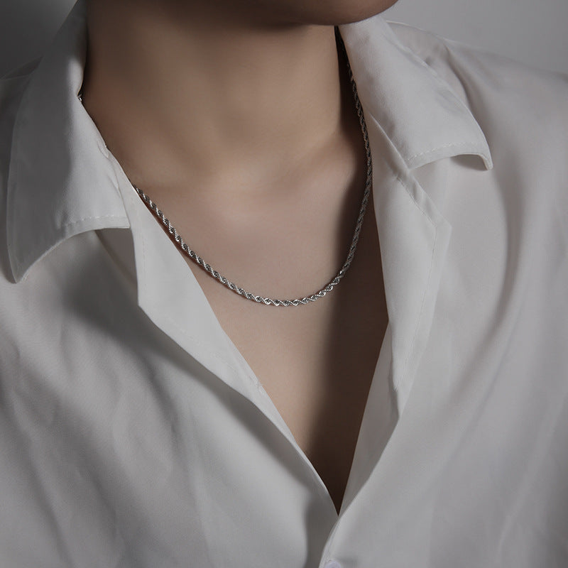 Colorfast Trendy Unisex Titanium Steel Necklace For Men