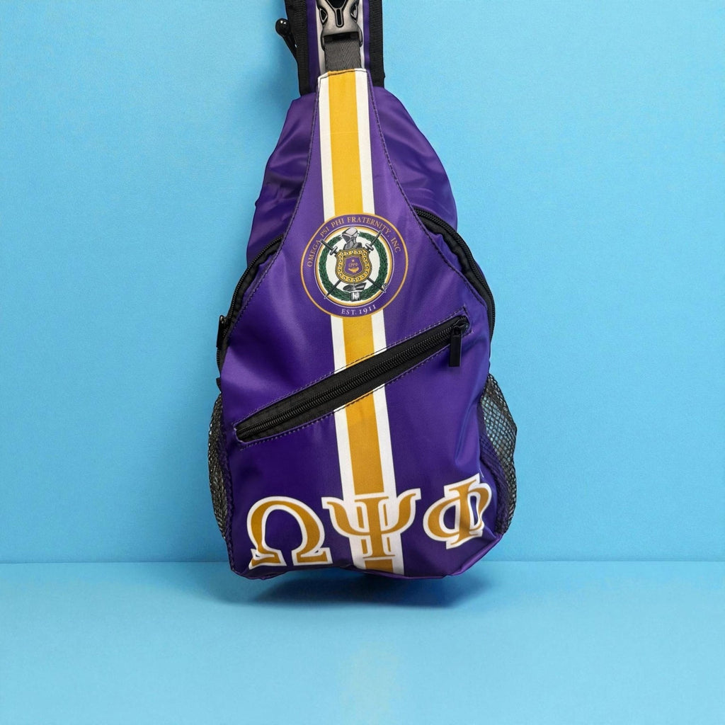 Omega Psi Phi Sling Bag: Greek Crossbody Backpack