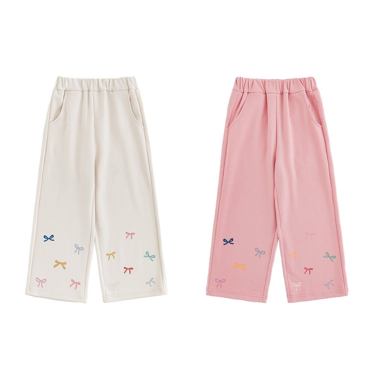 Soft, High-elasticity Wide-leg Pants With A Bow Print