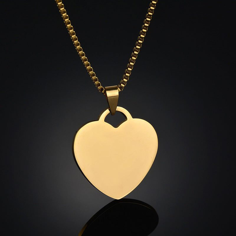 Unisex Stainless Steel Heart Pendant Necklace