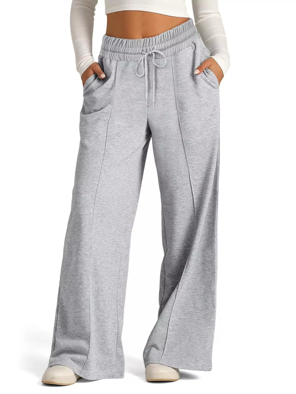 Drawstring Wide Leg Pants