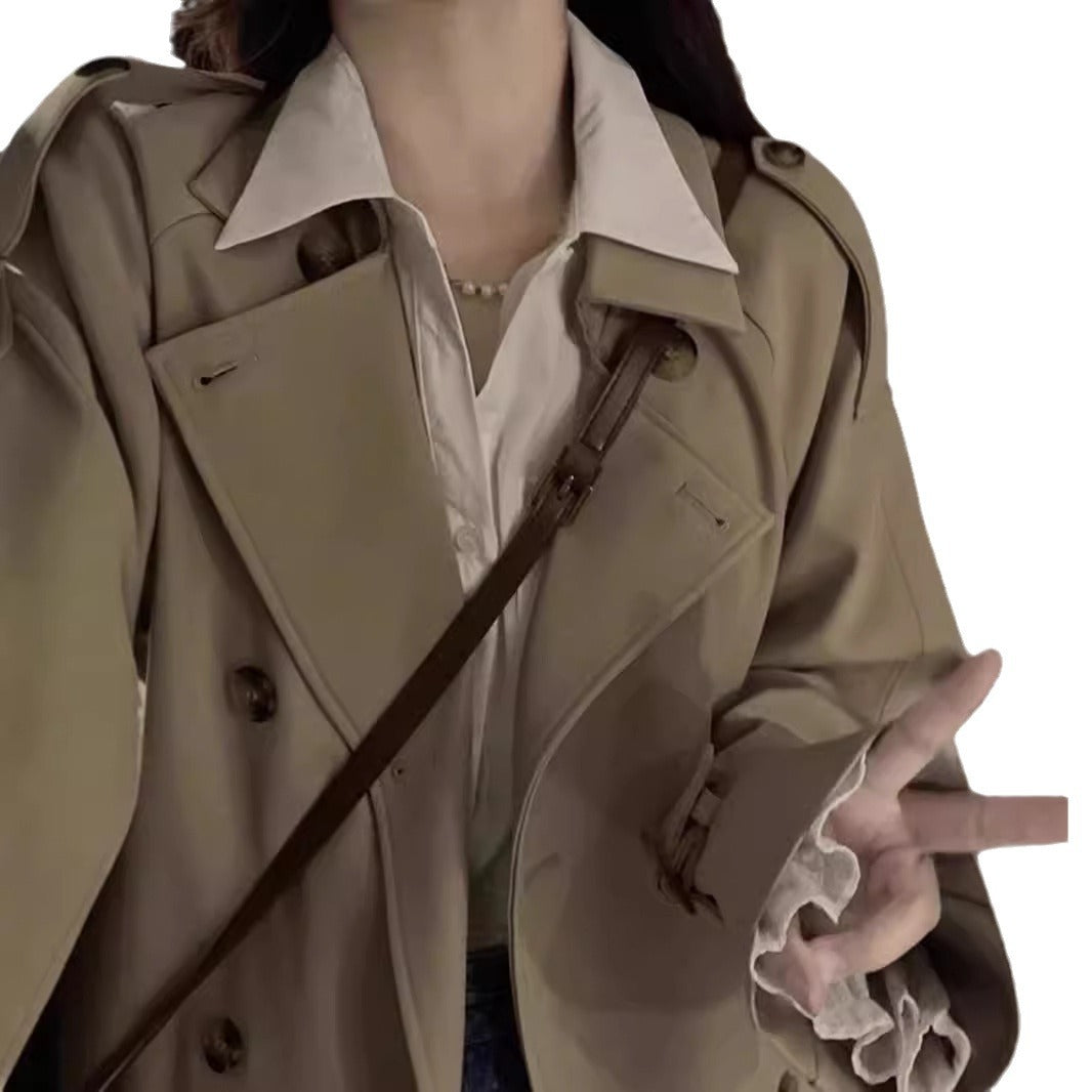 New Spring And Autumn British Style Mid-length Early Autumn Trench Coat For Women