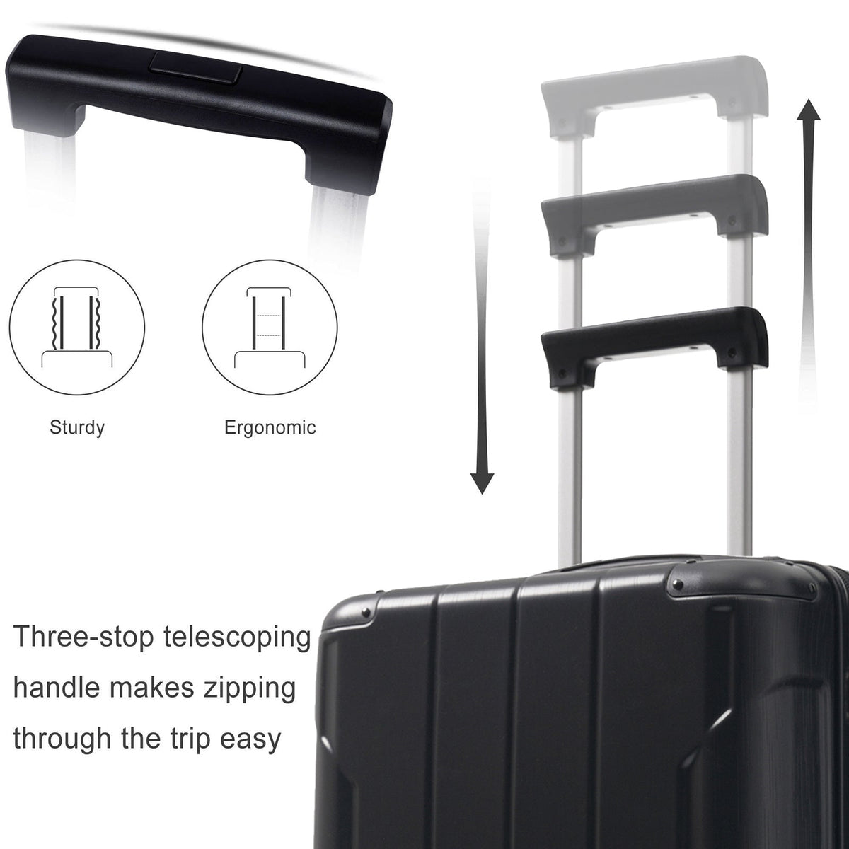 Hardshell Luggage - Expandable 24 Inch Checked Travel Luggage
