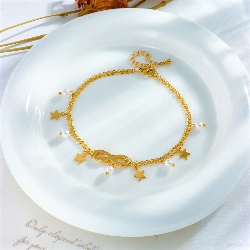 Fashionable Vintage Multi-layered Tassel Anklet