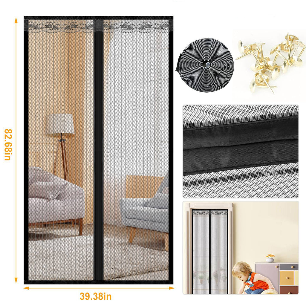 Magnetic Mesh Curtain for Door with Seamless Magnets