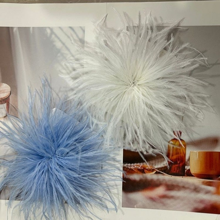 New Colorful Ostrich-feather Brooch Headdress Hair Clip