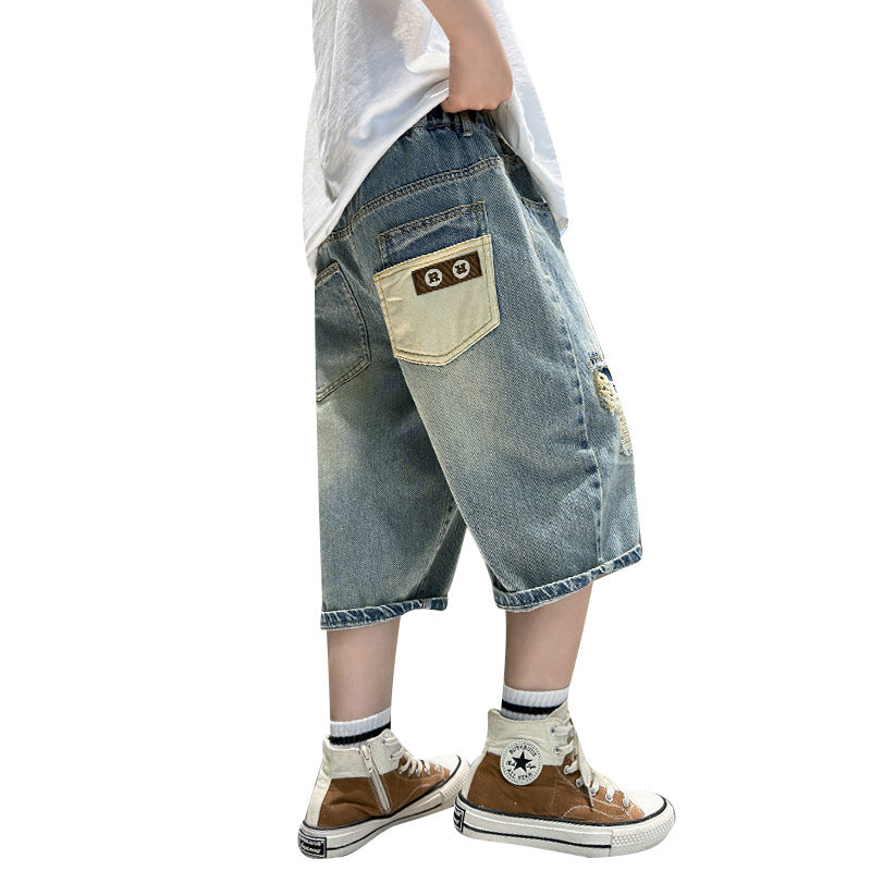Boy Summer Clothing Shorts Thin Denim