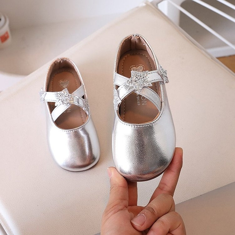 2026 Spring & Autumn New Kids Leather Shoes, Star Dance Shoes, Baby Girl Princess Shoes, Girls Casual Dress Shoes