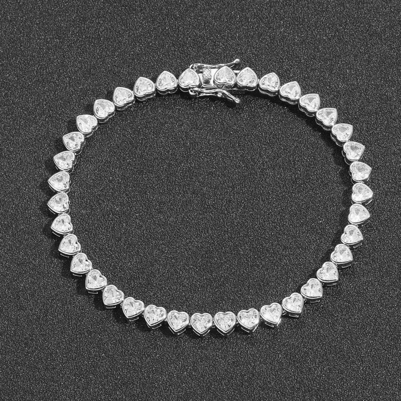 New Trendy Tennis Heart Bracelet Jewelry