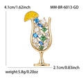 New Diamond-encrusted Wine Glass Brooch Decoration
