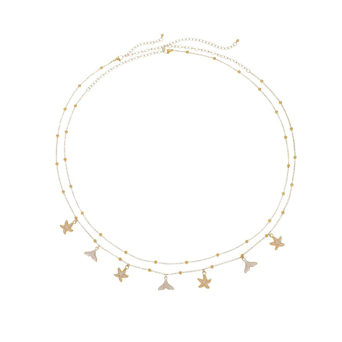 Womens Beach Double-layer Star Chain Waist Belt Body Chain