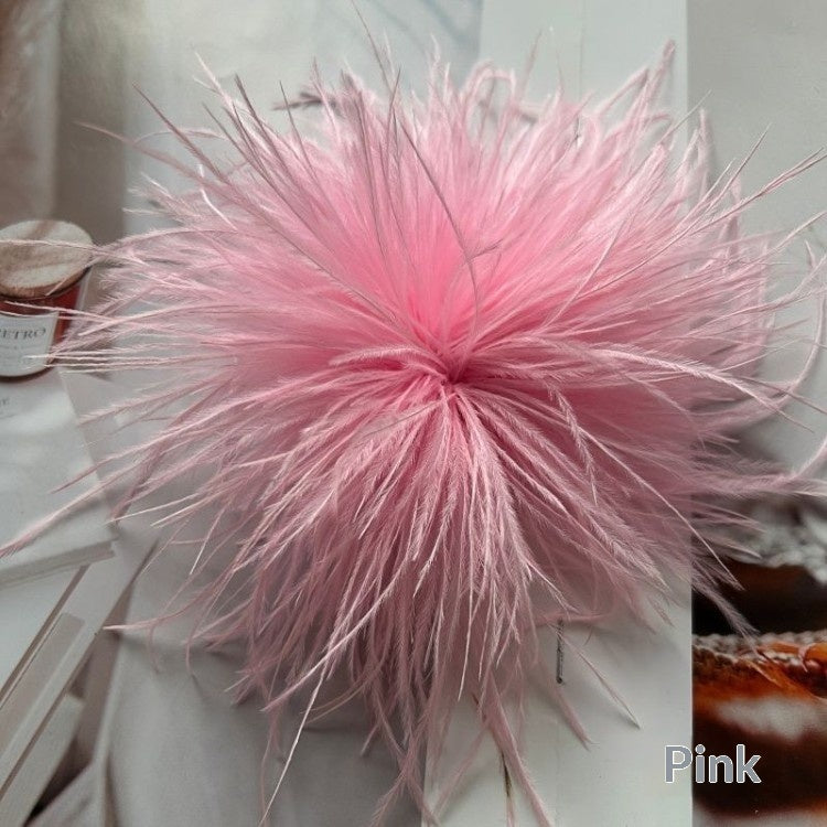 New Colorful Ostrich-feather Brooch Headdress Hair Clip